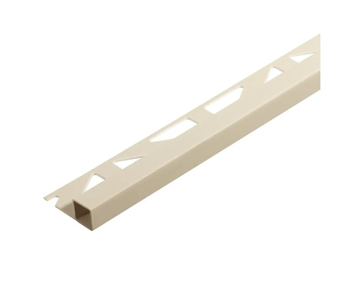 Dekoprofil Dural Squarline PVC jasmin 250 cm Höhe 11 mm Fliesenabschlussprofil aus Kunststoff mit Aussparungen