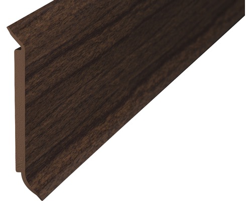 Plinthe âme Prinz mousse rigide noyer 60x2500 mm Plinthe en bois