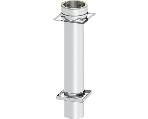 Plaque d'ancrage Furado F 1000mm avec jonction sur DW-Eco Ø130mm Cheminée en acier inoxydable avec passage de toit carré