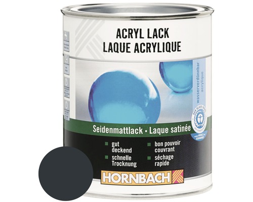 HORNBACH Buntlack Acryllack seidenmatt anthrazit grau 750 ml