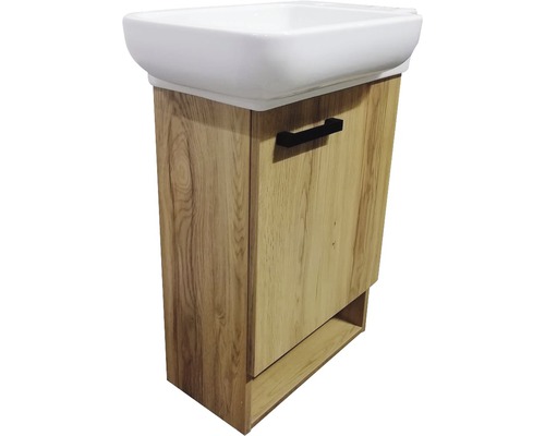 Meuble sous-lavabo avec lavabo et un compartiment d''armoire en bois