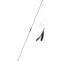 Canne à pêche pour chat avec des plumes comme jouet