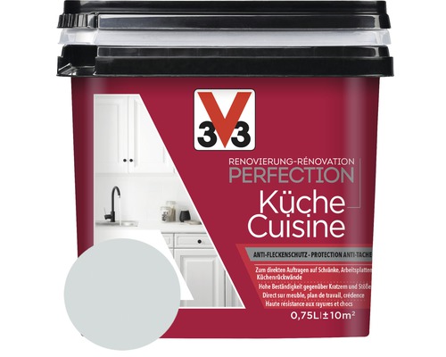 Renovierung V33 Perfection Küche zartgrau 750 ml V33 Küchen Farbe, 0,75 Liter, Renovierungsfarbe für Küchenmöbel