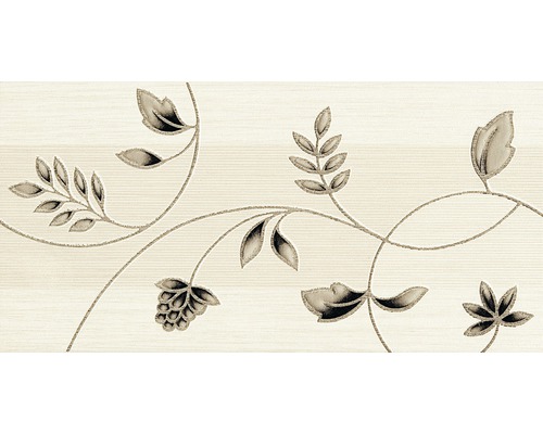 Carrelage décoratif Trame Inserto blanc 20x40 cm Carreau avec motif floral