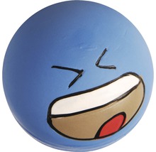 Blauer Ball mit aufgemaltem Gesicht