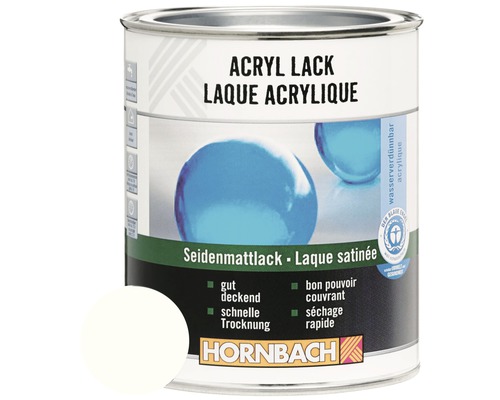 HORNBACH Buntlack Acryllack seidenmatt glacierweiss 2 l