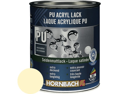 HORNBACH Buntlack PU Acryllack seidenmatt RAL 1015 hellelfenbein 125 ml
