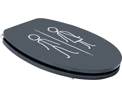 Abattant WC avec pictogrammes pour dames et messieurs