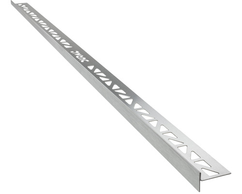 Rail de finition pour douche Dural GKL-SF 120 cm 10 mm gauche Profilé de carrelage métallique avec découpes triangulaires