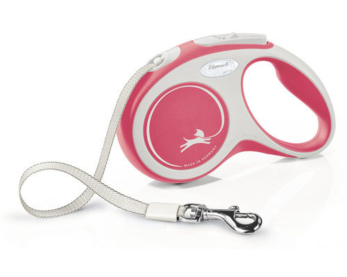 Flexi Rollleine mit Gurtband und Karabinerhaken für Hunde