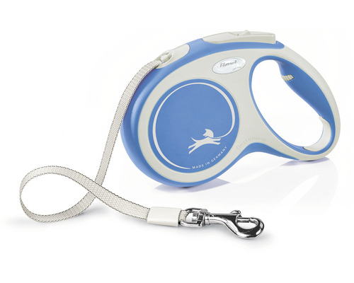 Flexi Rollleine mit Gurtband und Karabinerhaken