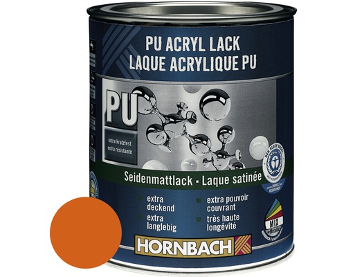 Laque couleur PU HORNBACH laque acrylique mate satinée orange inésite 375 ml
