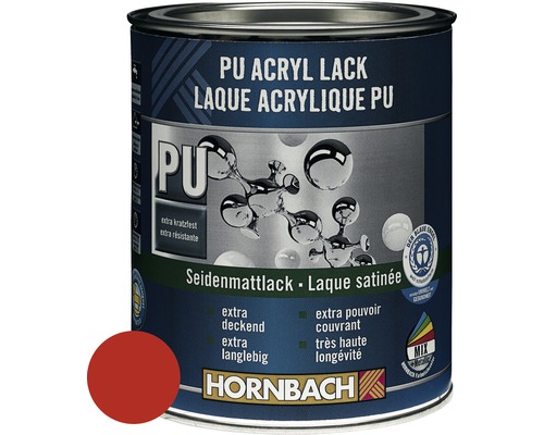 HORNBACH Buntlack PU Acryllack seidenmatt RAL 3000 feuerrot 750 ml