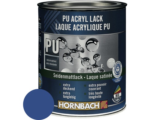 HORNBACH Buntlack PU Acryllack seidenmatt RAL 5010 enzianblau 125 ml