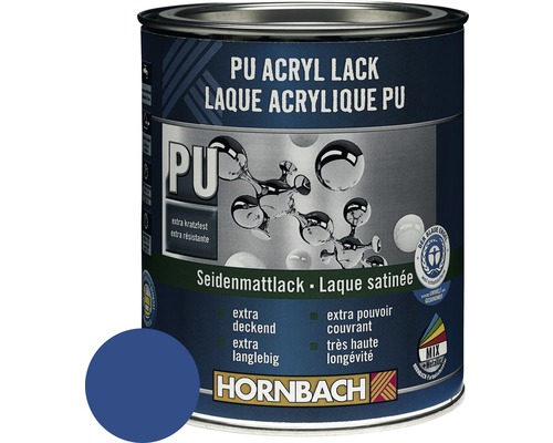 HORNBACH Buntlack PU Acryllack seidenmatt RAL 5010 enzianblau 375 ml