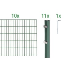 Kit de clôture en treillis soudé avec panneaux, poteaux et accessoires