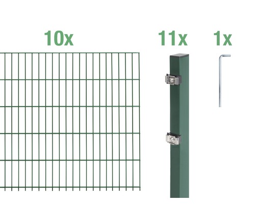 Ensemble de base de panneaux rigides double fil Alberts 20 m 200 x 100 cm, type: 6/5/6, vert Ensemble de base de panneaux rigides double fil Alberts 20 m 200 x 100 cm, type: 6/5/6, vert