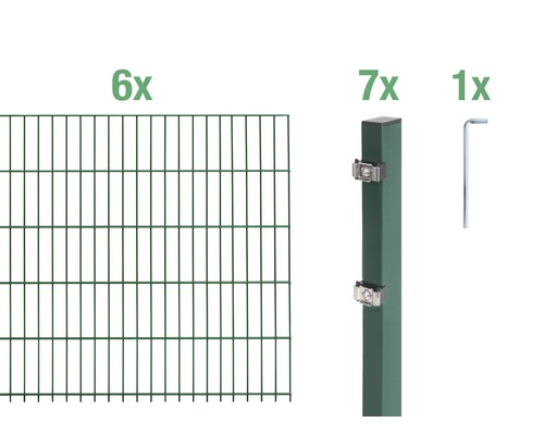 Ensemble de base de panneaux rigides double fil Alberts 12 m 200 x 120 cm, type: 6/5/6, vert Ensemble de base de panneaux rigides double fil Alberts 12 m 200 x 120 cm, type: 6/5/6, vert