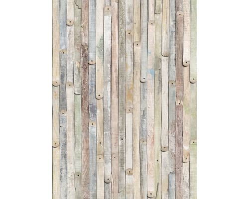 Papier peint panoramique papier 4-910 VOL 15 Vintage Wood 4 pces 184 x 254 cm Panneau de bois avec des planches irrégulières pour revêtement mural