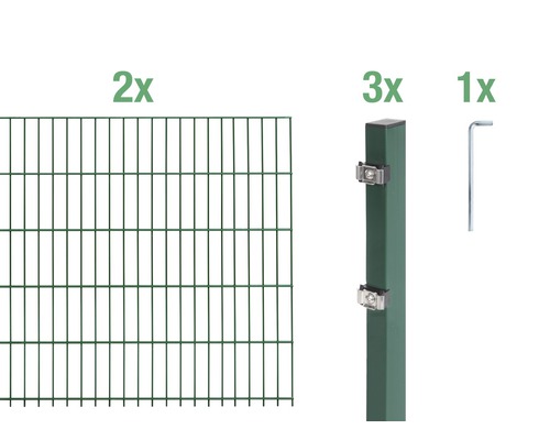 Ensemble de base de panneaux rigides double fil Alberts 4 m 200 x 80 cm, type: 6/5/6, vert