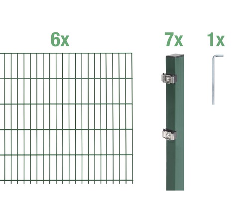 Ensemble de base de panneaux rigides double fil Alberts 12 m 200 x 80 cm, type: 6/5/6, vert