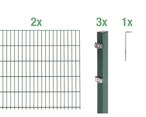 Ensemble de base de panneaux rigides double fil Alberts 4 m 200 x 100 cm, type: 6/5/6, vert