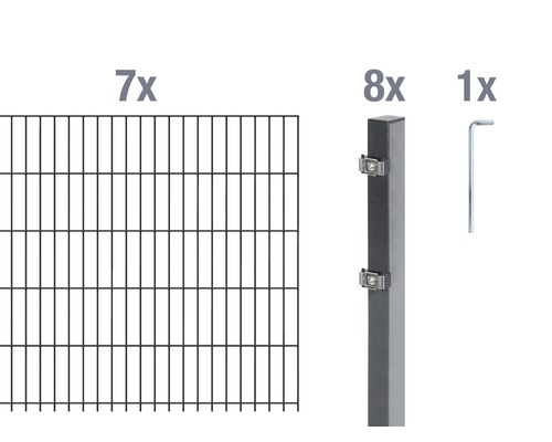 Ensemble de base de panneaux rigides double fil Alberts 14 m 200 x 120 cm, type: 6/5/6, anthracite Ensemble de base de panneaux rigides double fil Alberts 14 m 200 x 120 cm, type: 6/5/6, anthracite