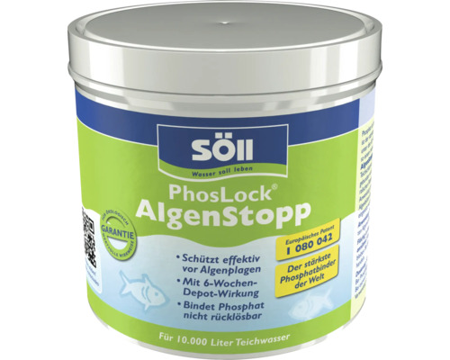 Algenvernichter Söll PhosLock Algen Stopp® 500g Söll PhosLock Algenstopp für 10000 Liter Teichwasser in einer Dose