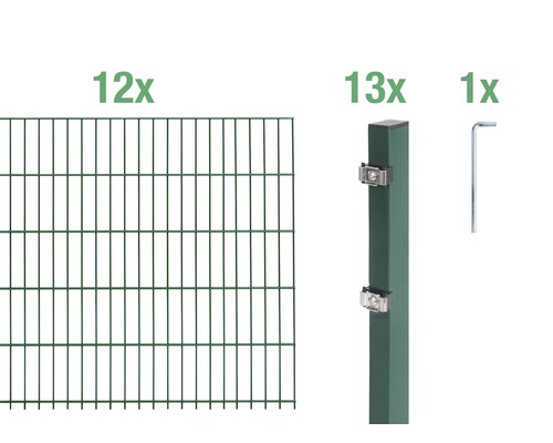 Ensemble de base de panneaux rigides double fil Alberts 24 m 200 x 80 cm, type: 6/5/6, vert