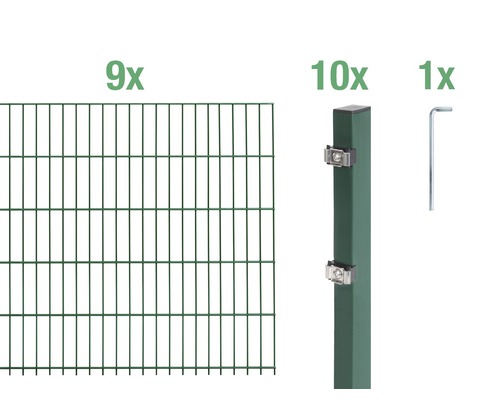 Ensemble de base de panneaux rigides double fil Alberts 18 m 200 x 100 cm, type: 6/5/6, vert Ensemble de base de panneaux rigides double fil Alberts 18 m 200 x 100 cm, type: 6/5/6, vert