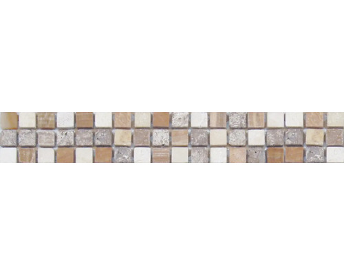 Frise en pierre naturelle MC2 beige 30.5x4.8 cm Mosaïque en travertin avec pierres carrées