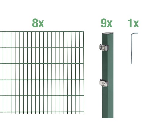 Ensemble de base de panneaux rigides double fil Alberts 16 m 200 x 100 cm, type: 6/5/6, vert Ensemble de base de panneaux rigides double fil Alberts 16 m 200 x 100 cm, type: 6/5/6, vert