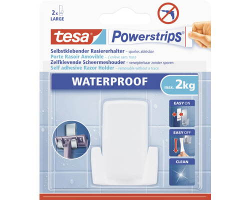 tesa® Powerstrips Rasierhalter Wave weiss Waterproof-0