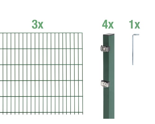 Ensemble de base de panneaux rigides double fil Alberts 6 m 200 x 120 cm, type: 6/5/6, vert