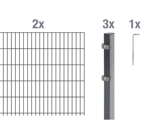 Doppelstabmatten-Set ALBERTS 6/5/6 400 x 120 cm anthrazit