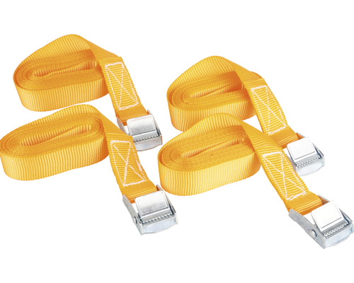 Mamutec Spanngurt mit Metallklemmschloss 3 m orange 4 Stück Spanngurte zur Ladungssicherung, Set mit Ratschenverschluss