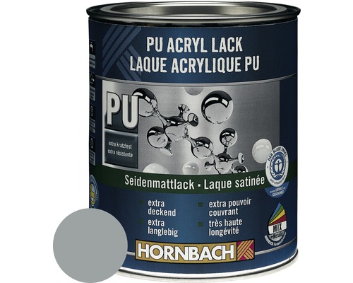 HORNBACH Buntlack PU Acryllack seidenmatt RAL 7001 silbergrau 125 ml