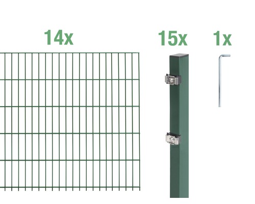 Ensemble de base de panneaux rigides double fil Alberts 28 m 200 x 100 cm, type: 6/5/6, vert