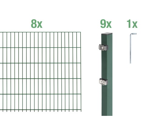 Ensemble de base de panneaux rigides double fil Alberts 16 m 200 x 80 cm, type: 6/5/6, vert Ensemble de base de panneaux rigides double fil Alberts 16 m 200 x 80 cm, type: 6/5/6, vert
