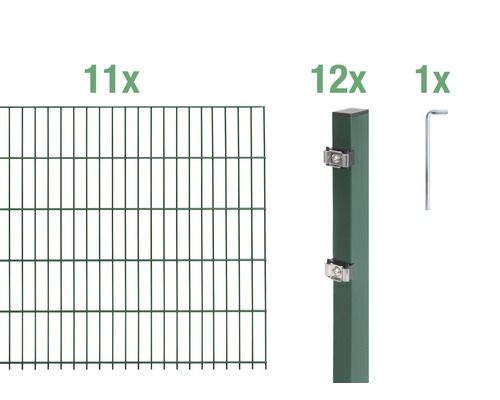 Ensemble de base de panneaux rigides double fil Alberts 22 m 200 x 80 cm, type: 6/5/6, vert