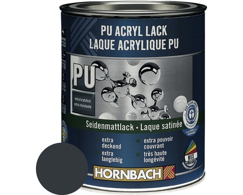 HORNBACH Buntlack PU Acryllack seidenmatt RAL 7016 anthrazit grau 125 ml