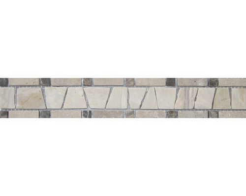 Frise en pierre naturelle MA-50112 brun 30x5 cm Carreau de mosaïque en pierre naturelle