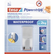 Tesa Powerstrips Haken, selbstklebend und wasserfest, 2 Kilogramm Tragkraft