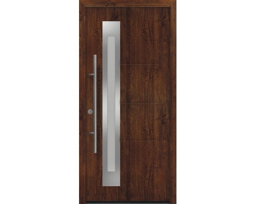 Haustür EcoStar ISOPRO Secur IPS 780S 1100 x 2100 mm Links dark oak inkl. Beschlag-Set,Edelstahl Stangengriff,Sicherheitsprofilzylinder mit 5 Schlüsseln