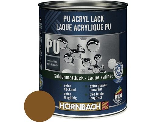 HORNBACH Buntlack PU Acryllack seidenmatt RAL 8003 lehmbraun 125 ml