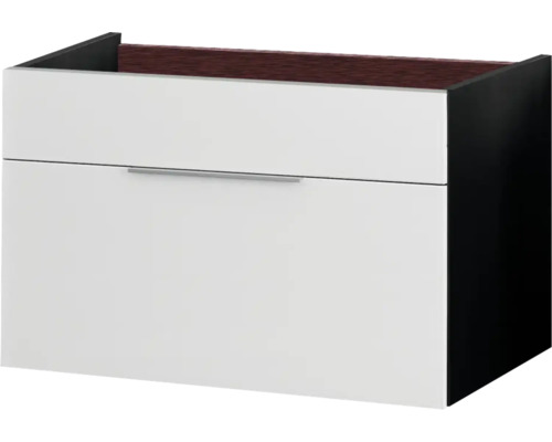 Waschtischunterschrank FACKELMANN Style 80 cm weiss anthrazit montiert 80933 Waschtischunterschrank mit Schublade für Badezimmer