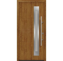 Porte d''entrée en bois avec insert en verre et poignée