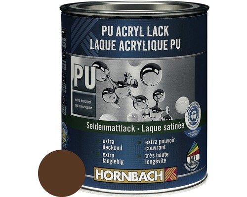 HORNBACH Buntlack PU Acryllack seidenmatt RAL 8011 nussbraun 375 ml