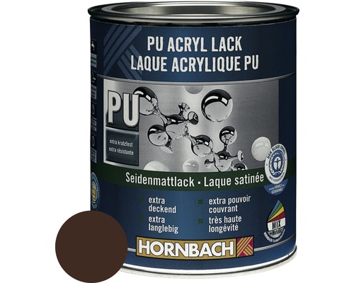 HORNBACH Buntlack PU Acryllack seidenmatt RAL 8017 schokobraun 750 ml