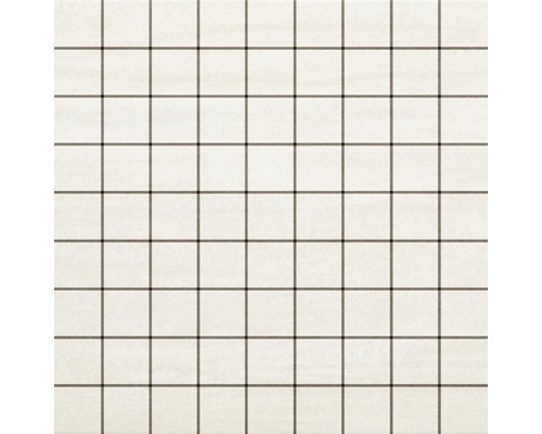 Mosaïque en grès cérame fin Malaga bianco 30x30 cm Motif de carreaux avec design carré